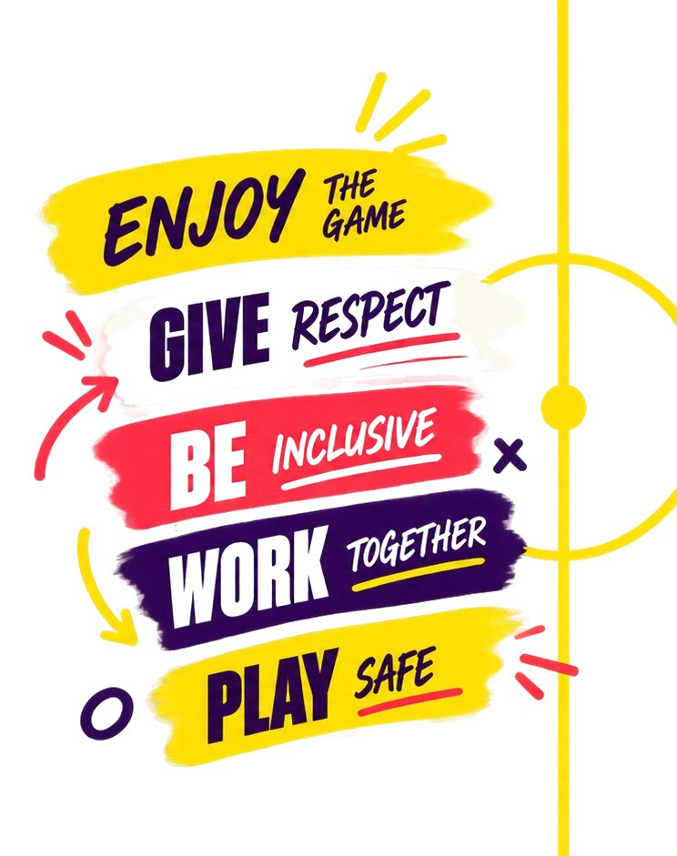 The OYFL Grassroots Code: Enjoy the Game, Give Respect, Be Inclusive, Work Together, Play Safe